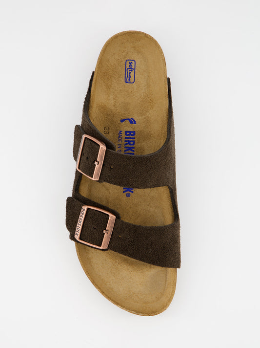 Sandalias bio de ante Birkenstock Arizona con plantilla blanda