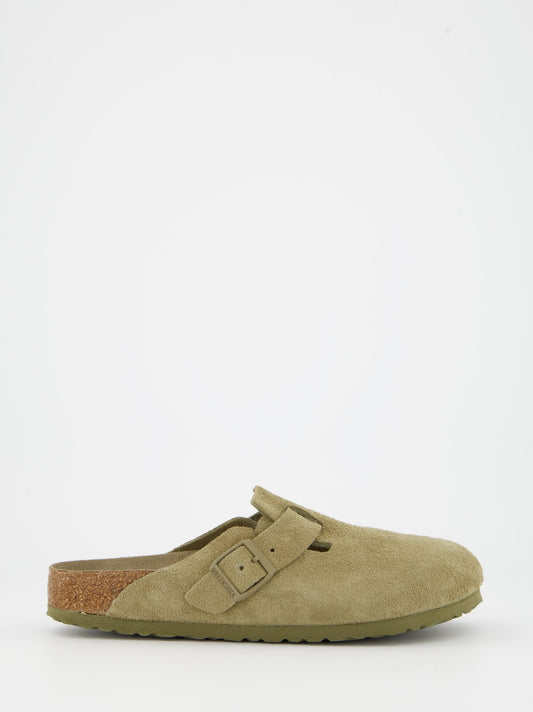 Zuecos bio de ante Birkenstock Boston con plantilla blanda