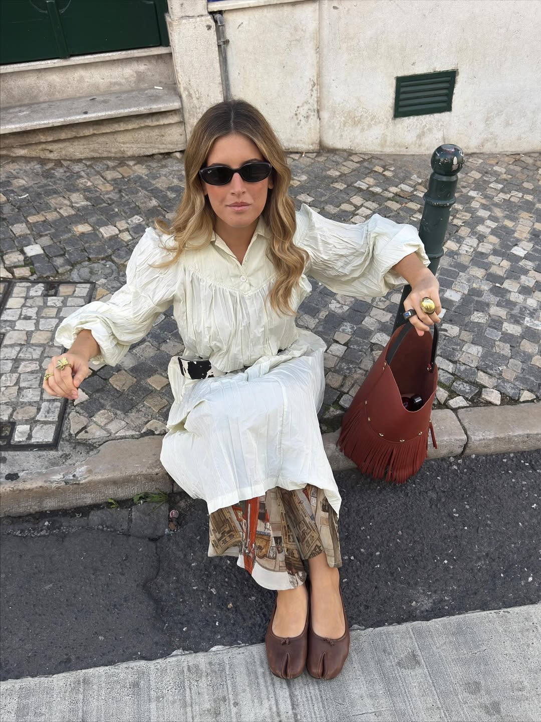 Bailarinas tabi de piel marrones - Karva