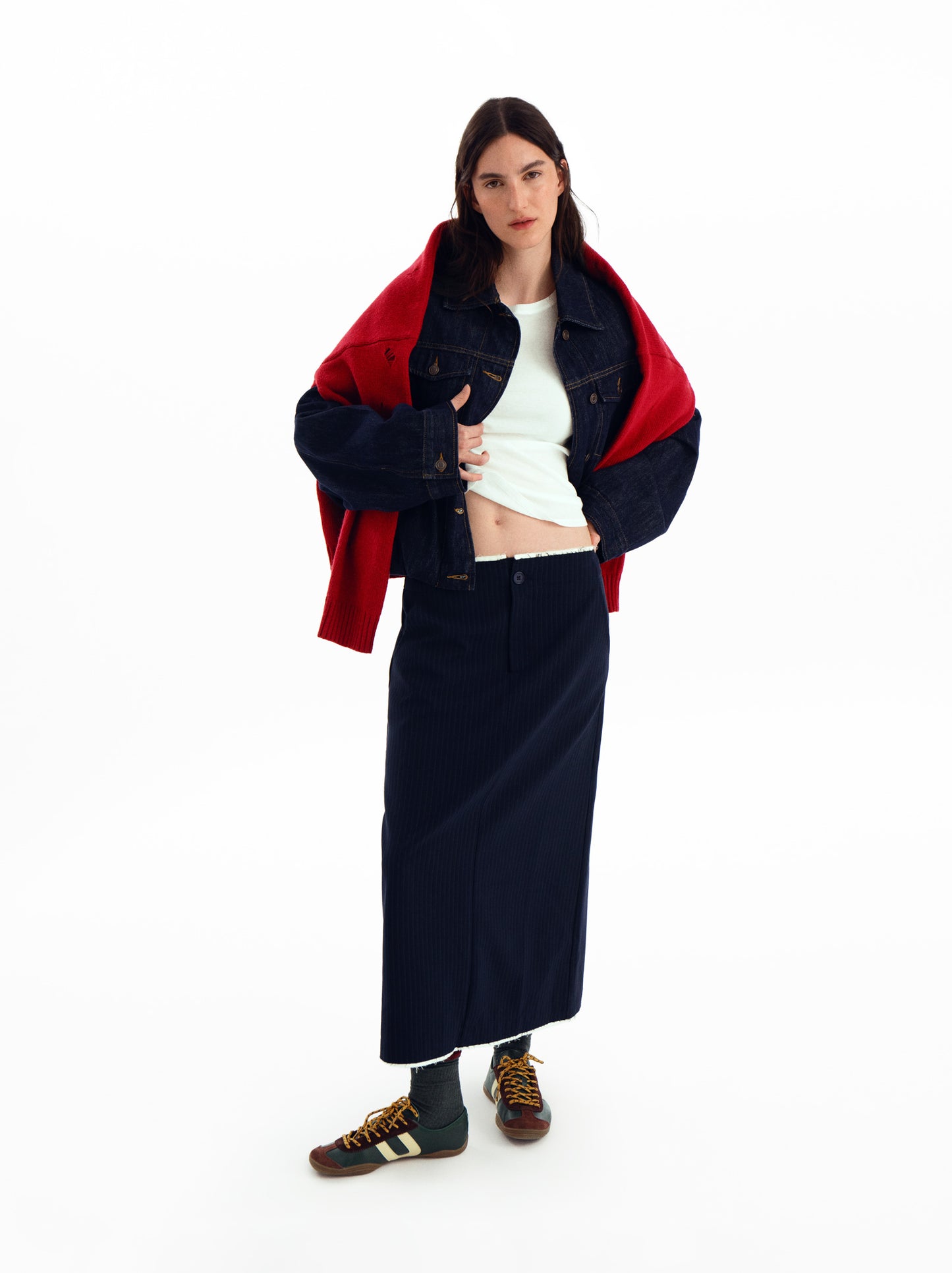 Pinstripe midi skirt - ULK Eira