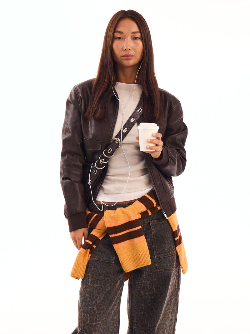 Chaqueta corta efecto piel - ULK Farah