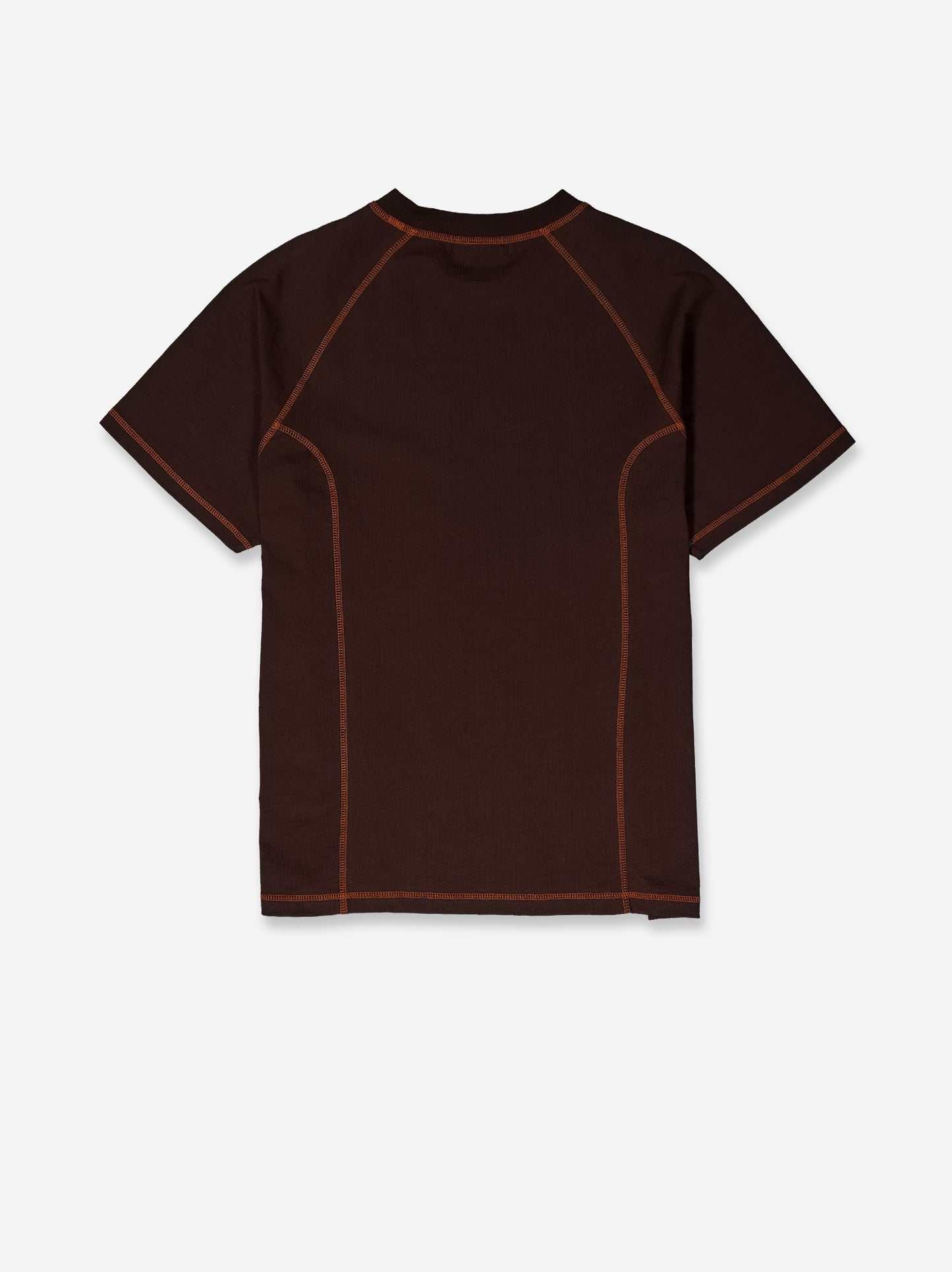 Camiseta técnica marrón con costuras vistas en contraste - Pope