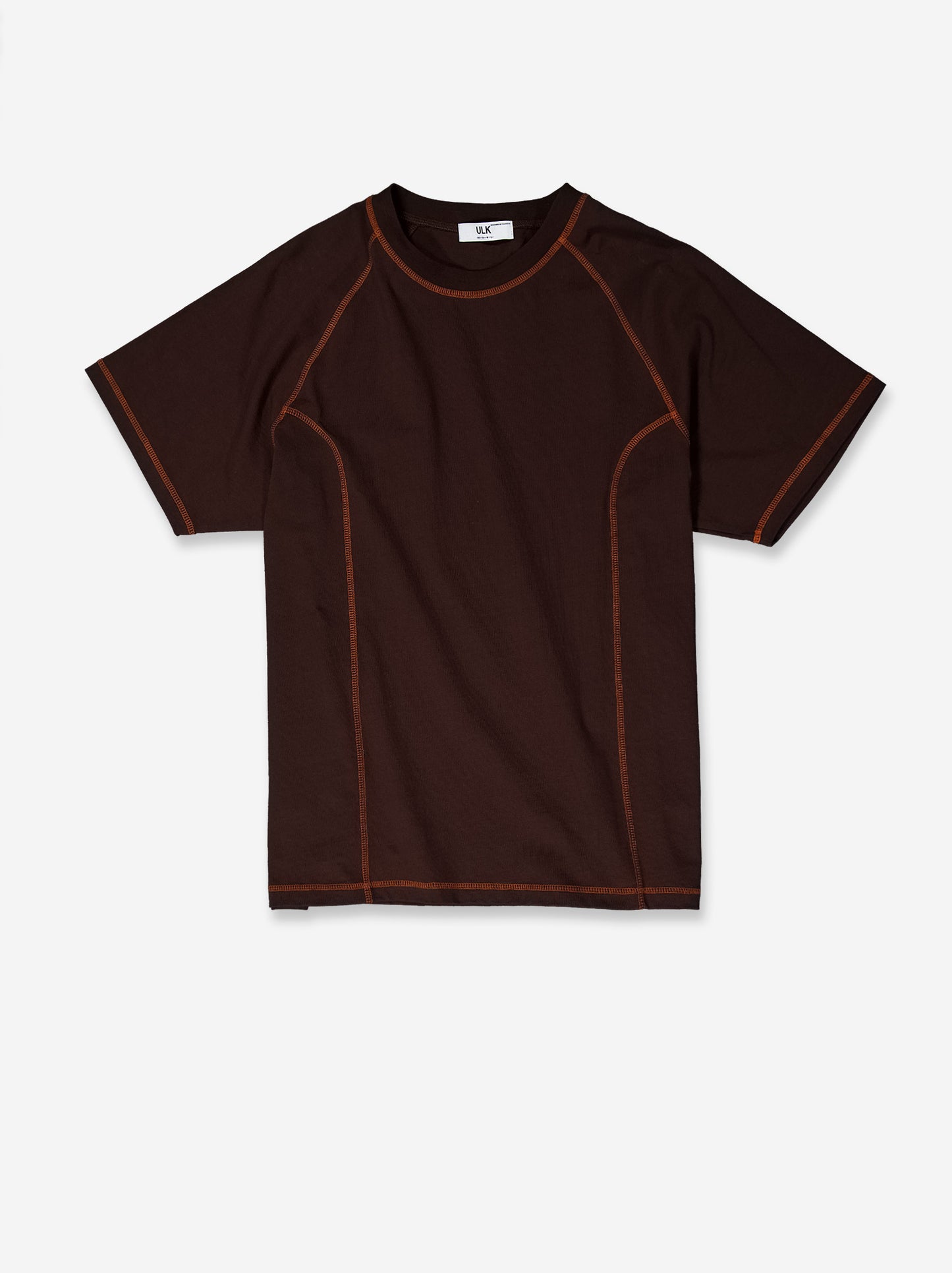 Camiseta técnica marrón con costuras vistas en contraste - Pope