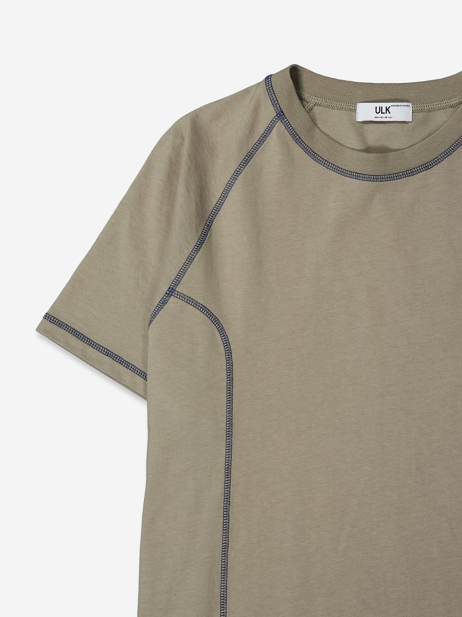 Camiseta beige con costuras vistas en contraste - Pope