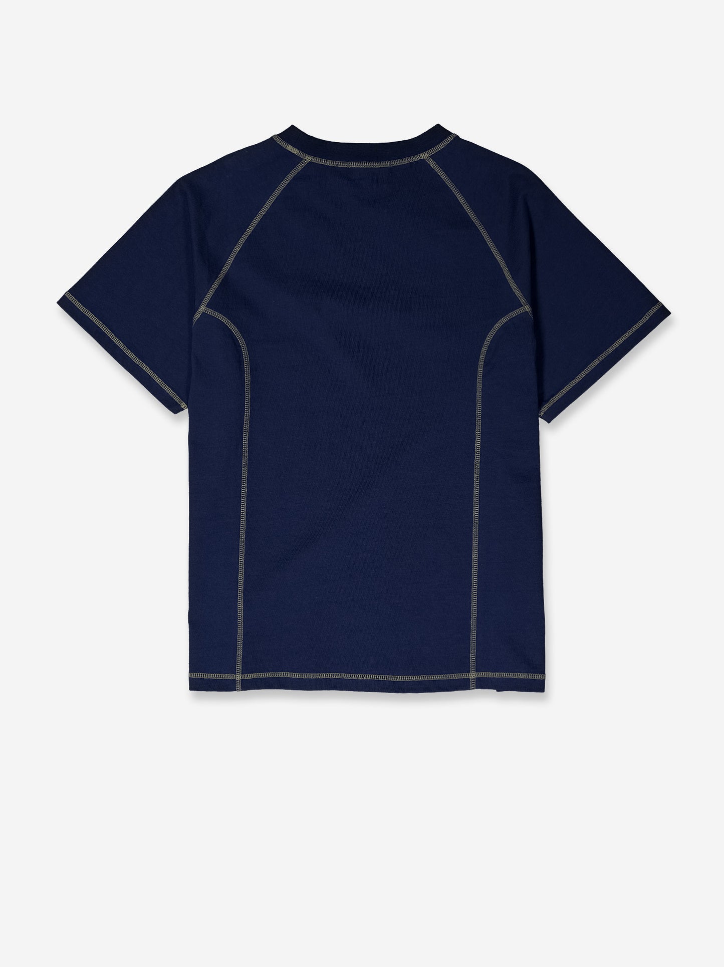 Camiseta azul con costuras vistas en contraste - Pope
