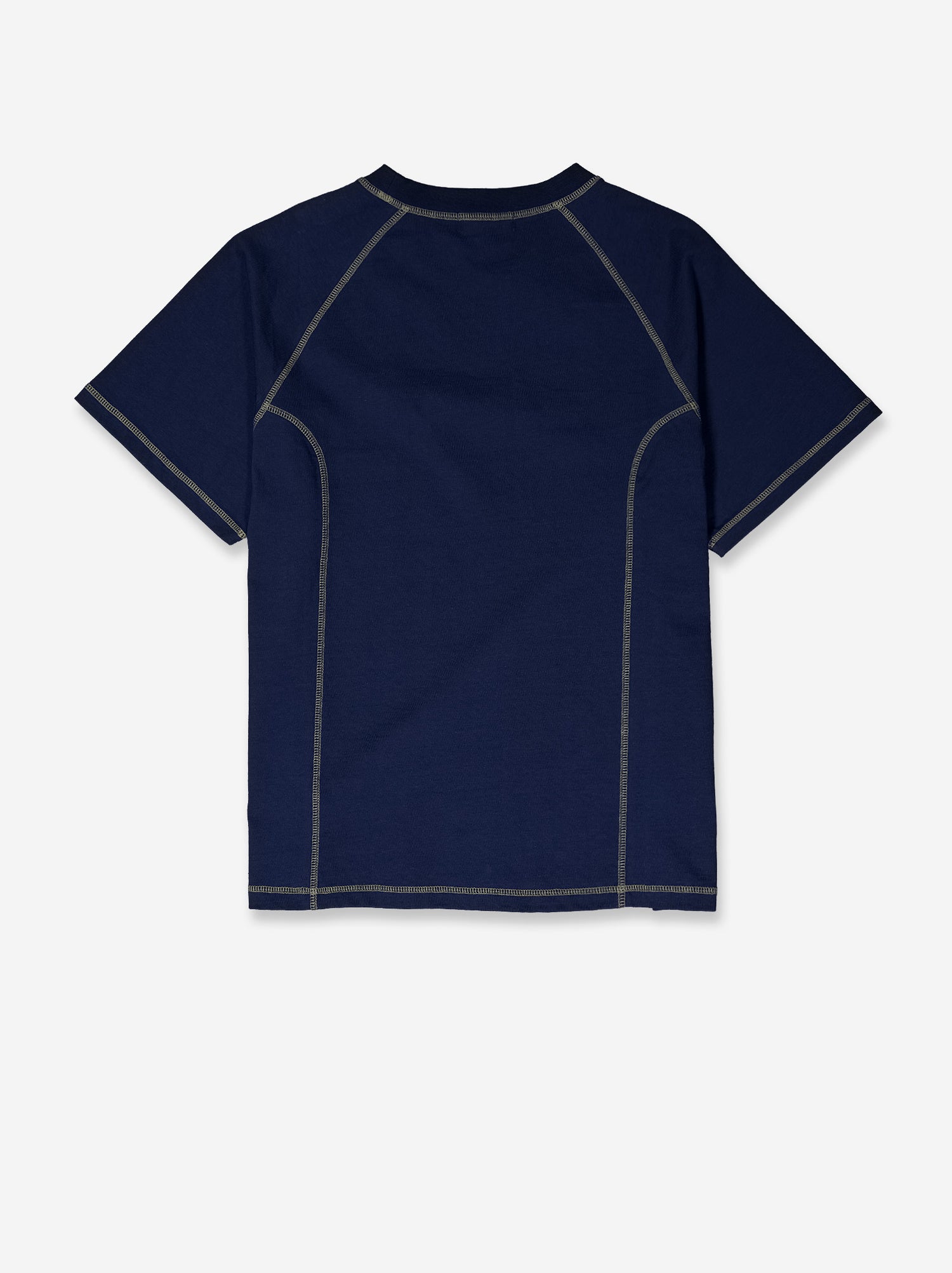 Camiseta azul con costuras vistas en contraste - Pope