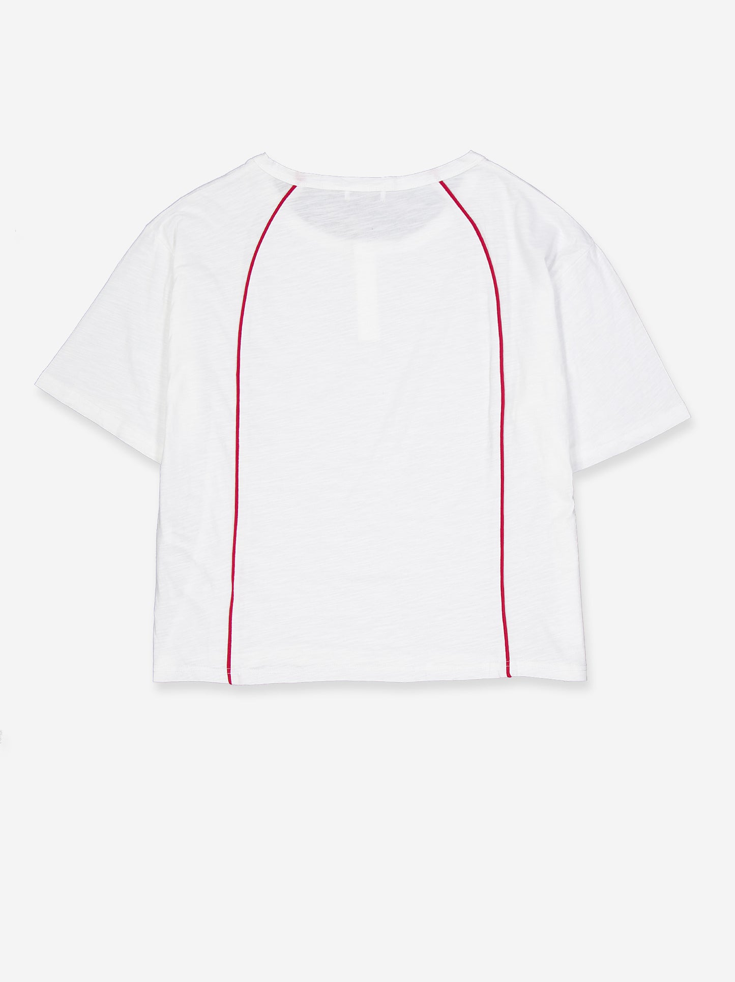 Camiseta blanca fluida detalle contraste rojo - Atlas