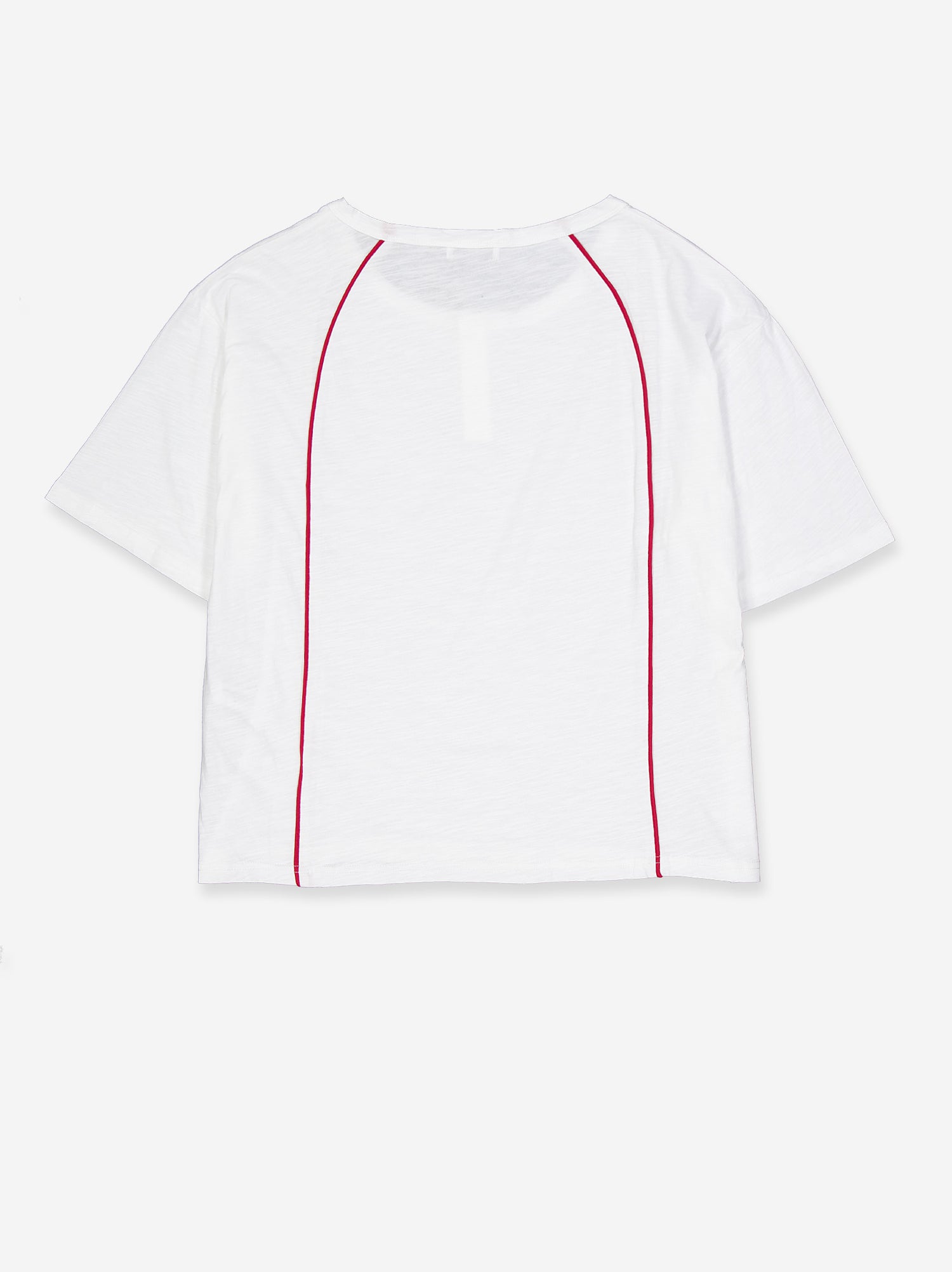 Camiseta blanca fluida detalle contraste rojo - Atlas