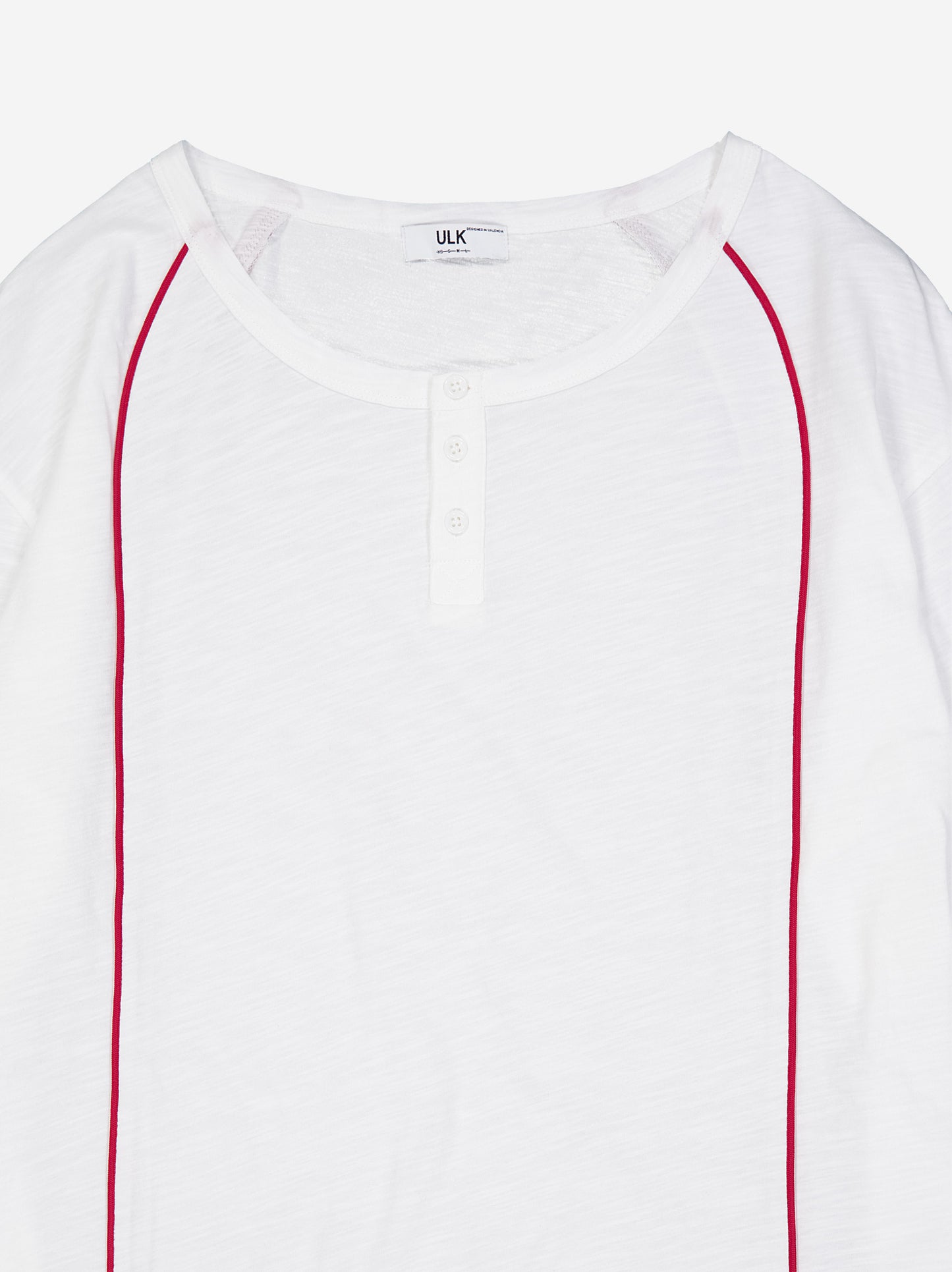 Camiseta blanca fluida detalle contraste rojo - Atlas