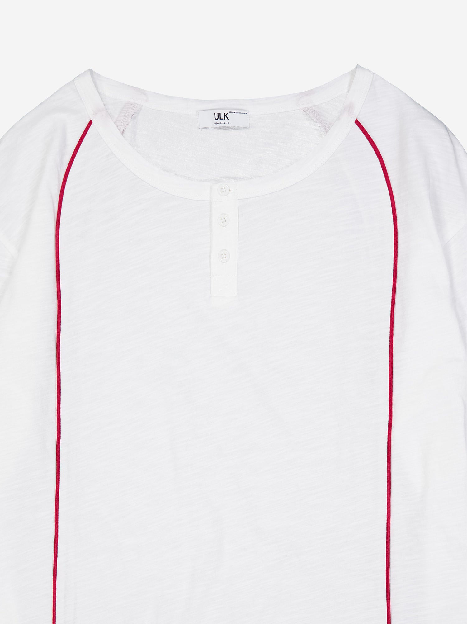 Camiseta blanca fluida detalle contraste rojo - Atlas