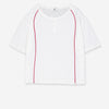 Camiseta blanca fluida detalle contraste rojo - Atlas