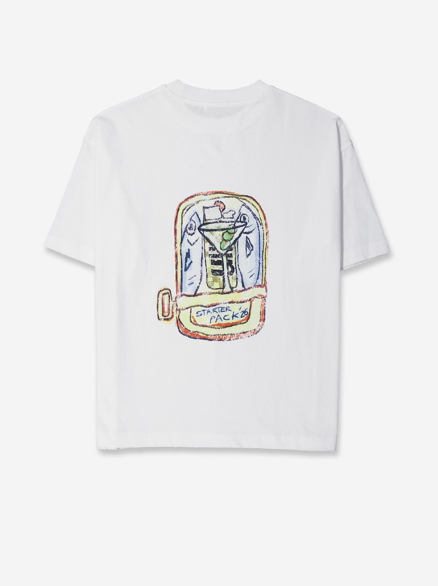 Camiseta blanca con print artístico - Hame