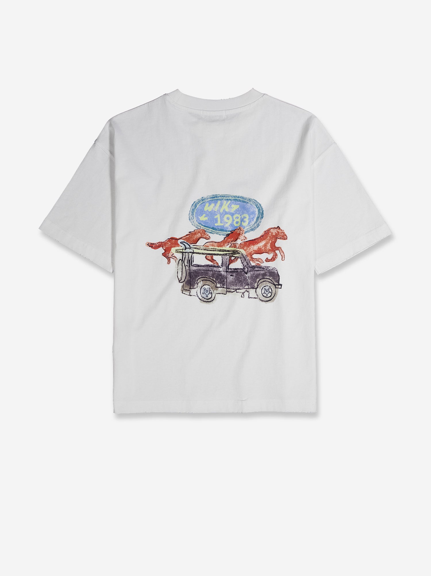 Camiseta blanca de manga corta estampado - Hame