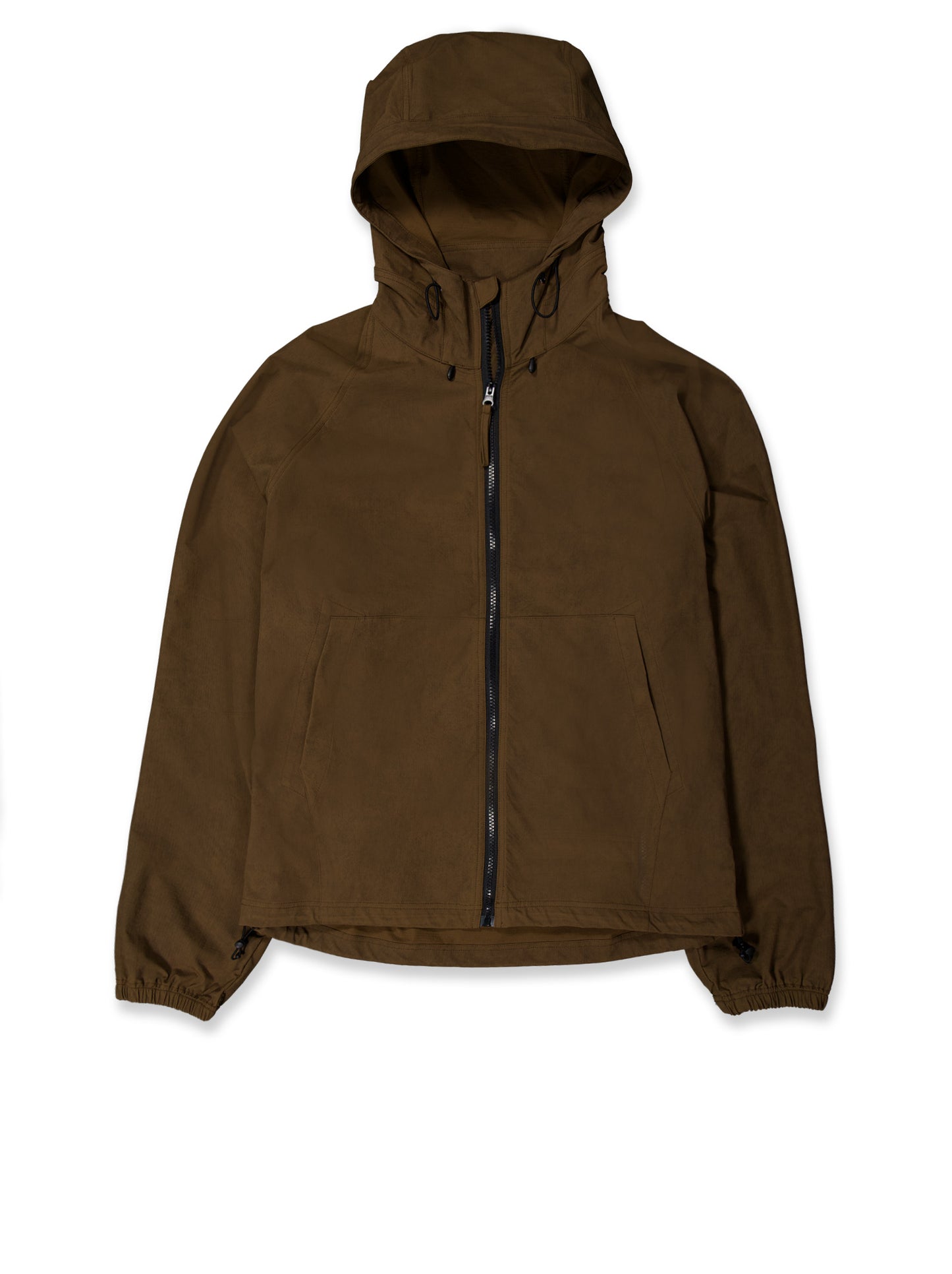 Chaqueta ligera textura con capucha marrón - Wave