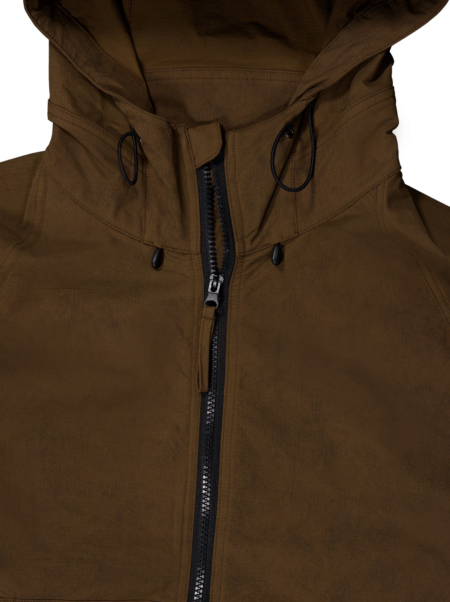 Chaqueta ligera textura con capucha marrón - Wave