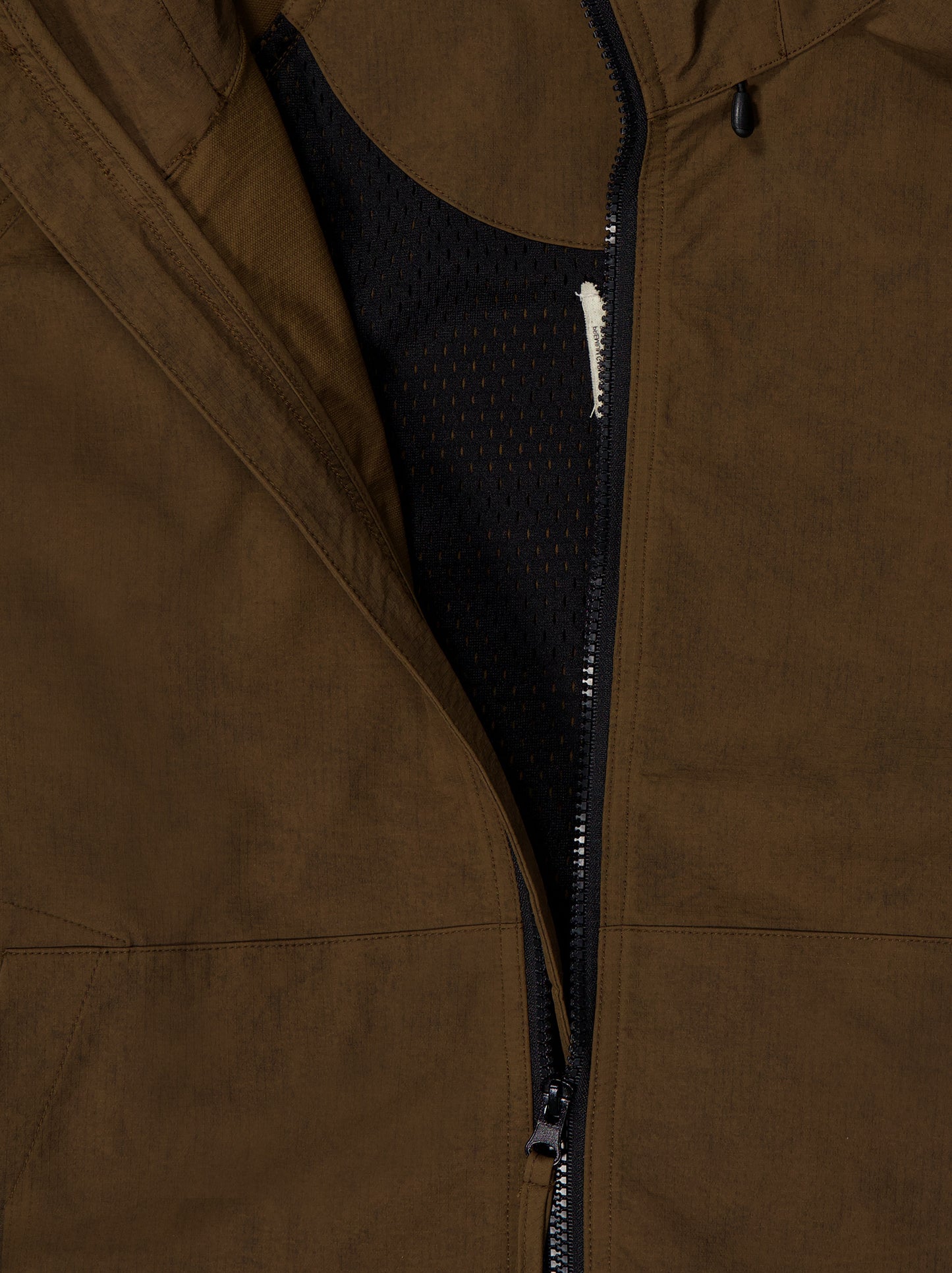 Chaqueta ligera textura con capucha marrón - Wave