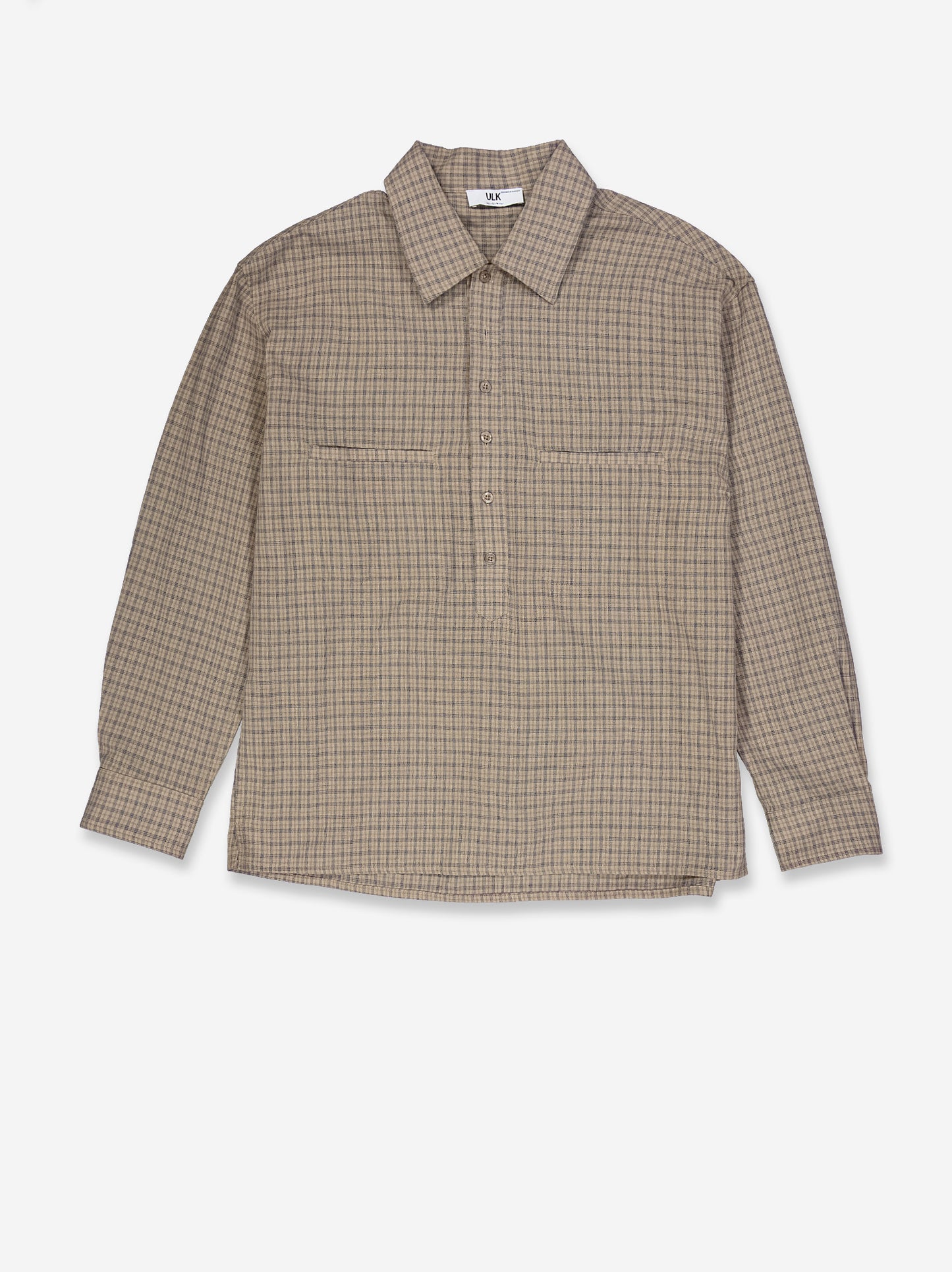 Camisa cuadros media botonadura detalle bolsillos Beto