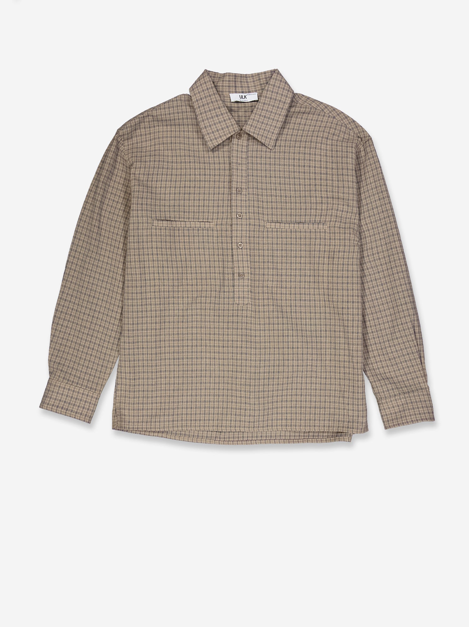 Camisa cuadros media botonadura detalle bolsillos Beto