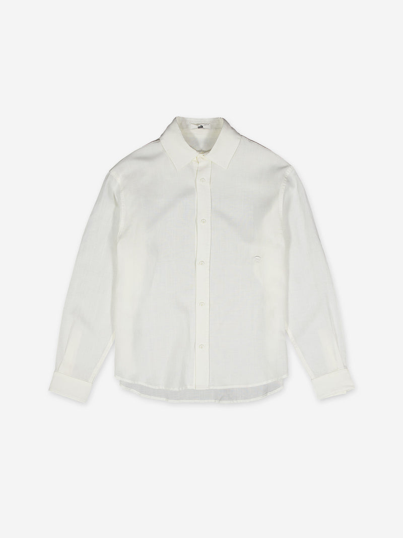 Camisa blanca de lino manga larga - Bambu
