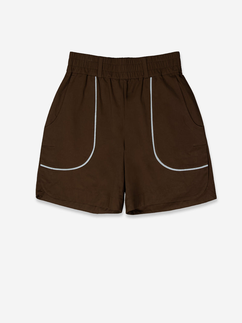 Shorts utility con cintura elástica y contraste bolsillos - Boxe