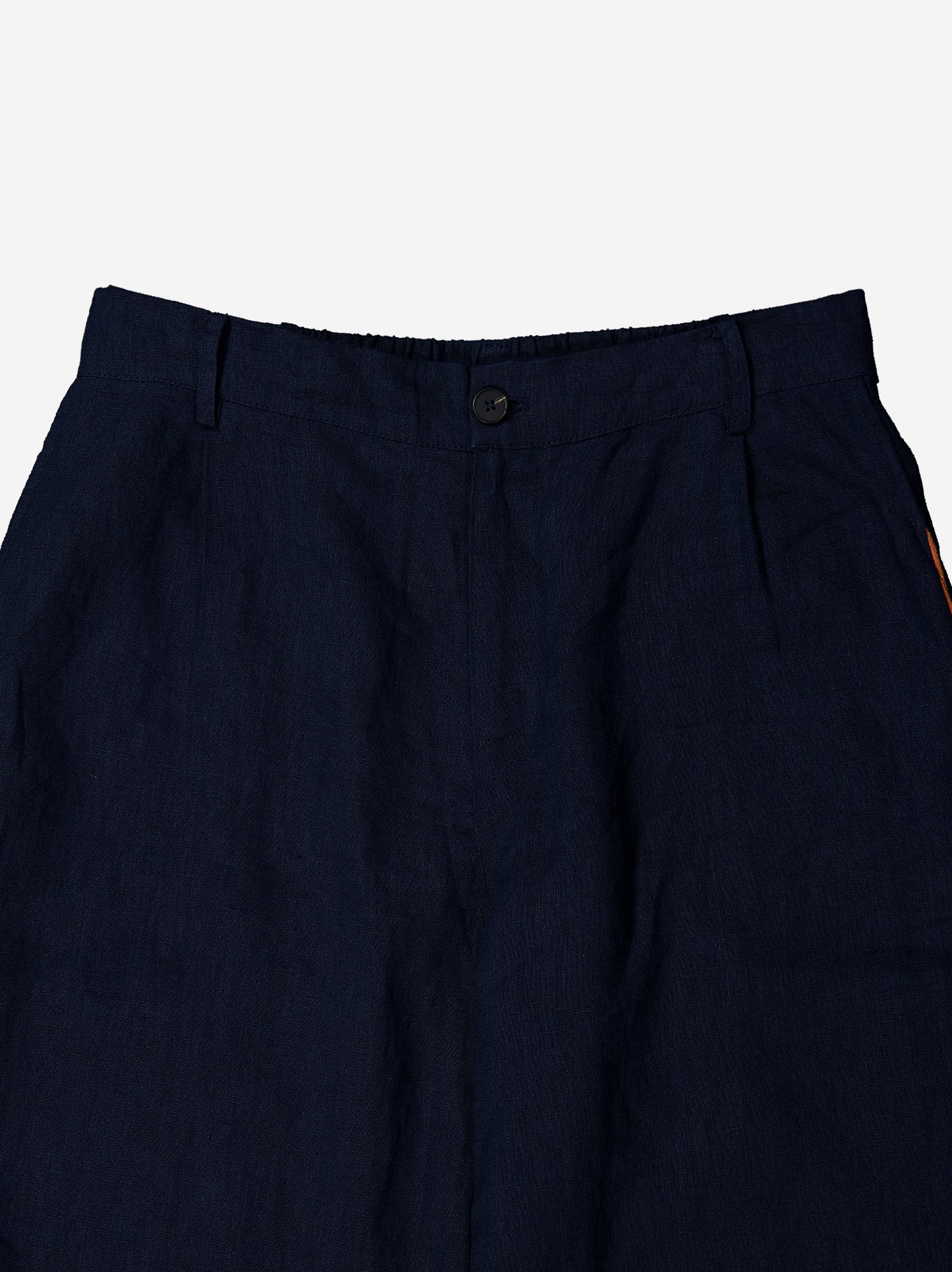 Pantalón fluido azul detalle contraste bajo - Oven