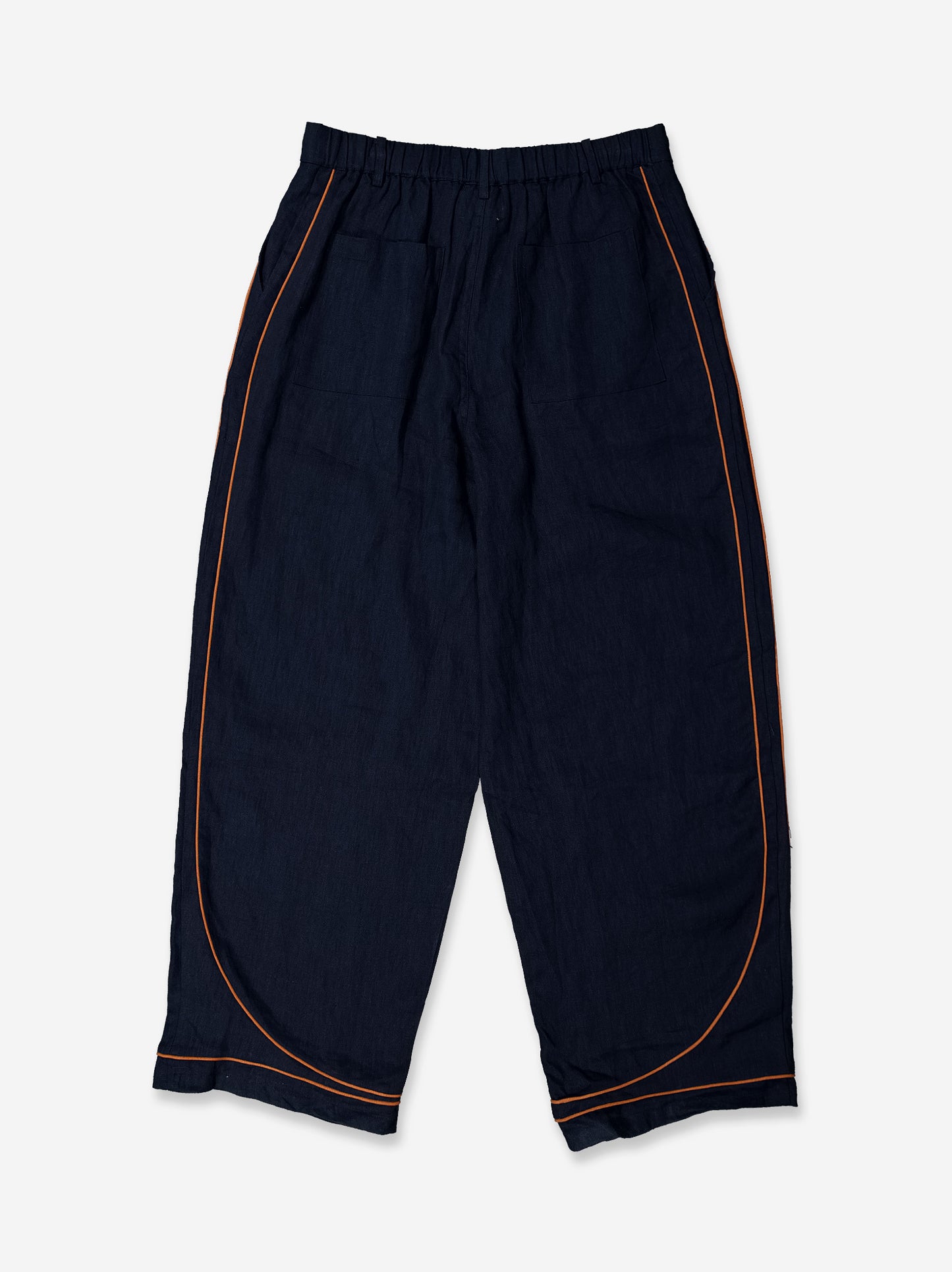 Pantalón fluido azul detalle contraste bajo - Oven