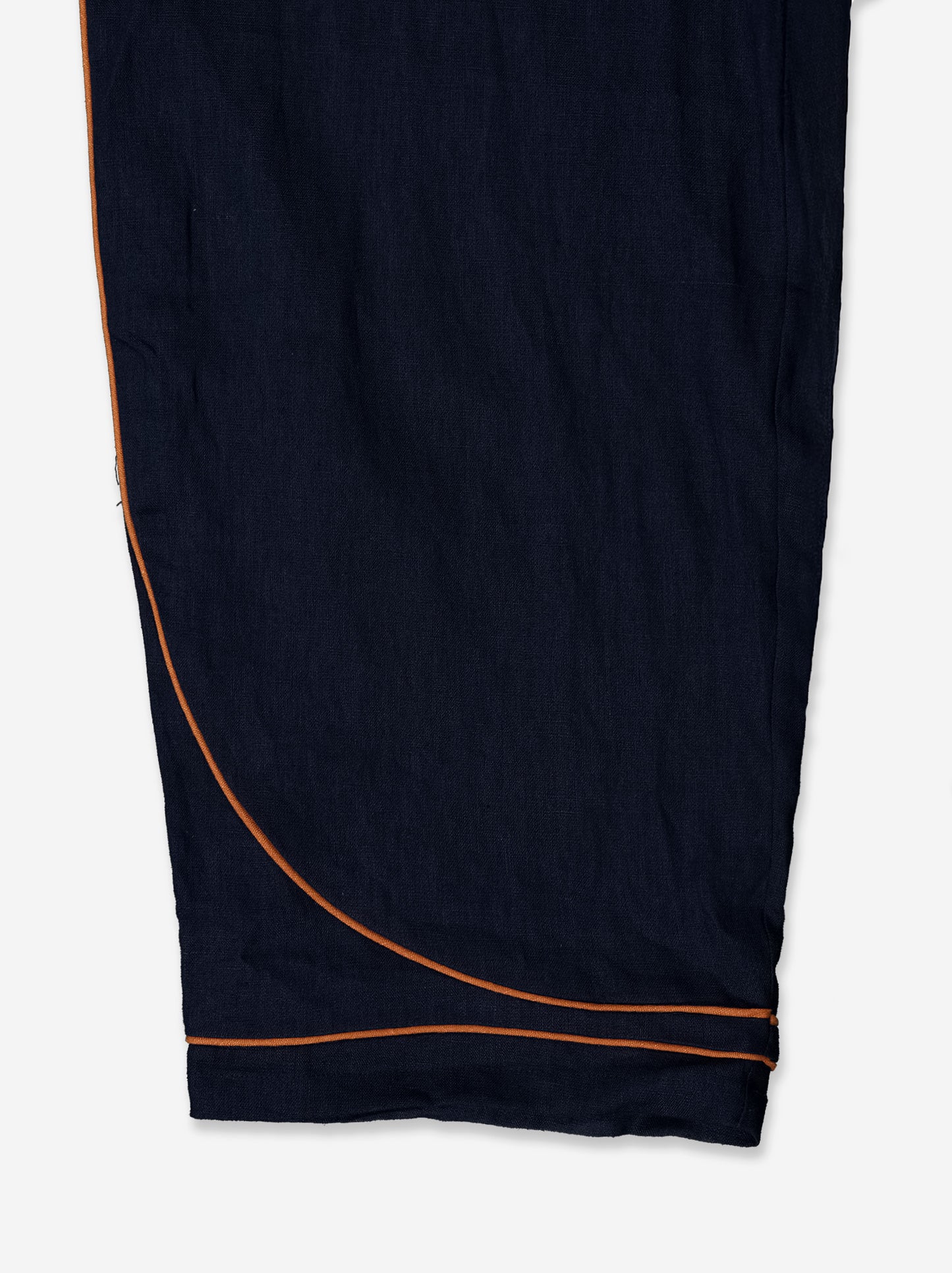 Pantalón fluido azul detalle contraste bajo - Oven