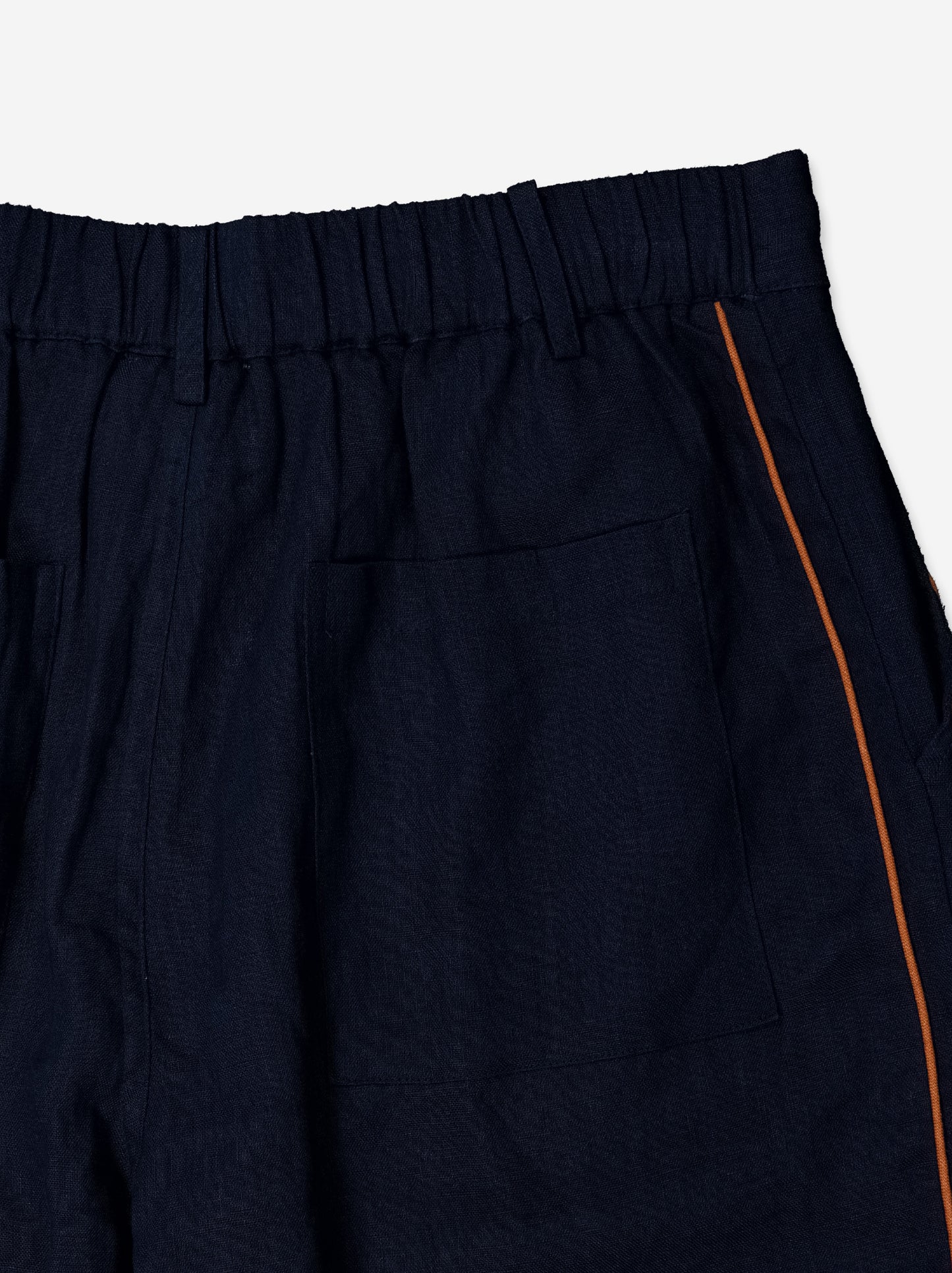 Pantalón fluido azul detalle contraste bajo - Oven