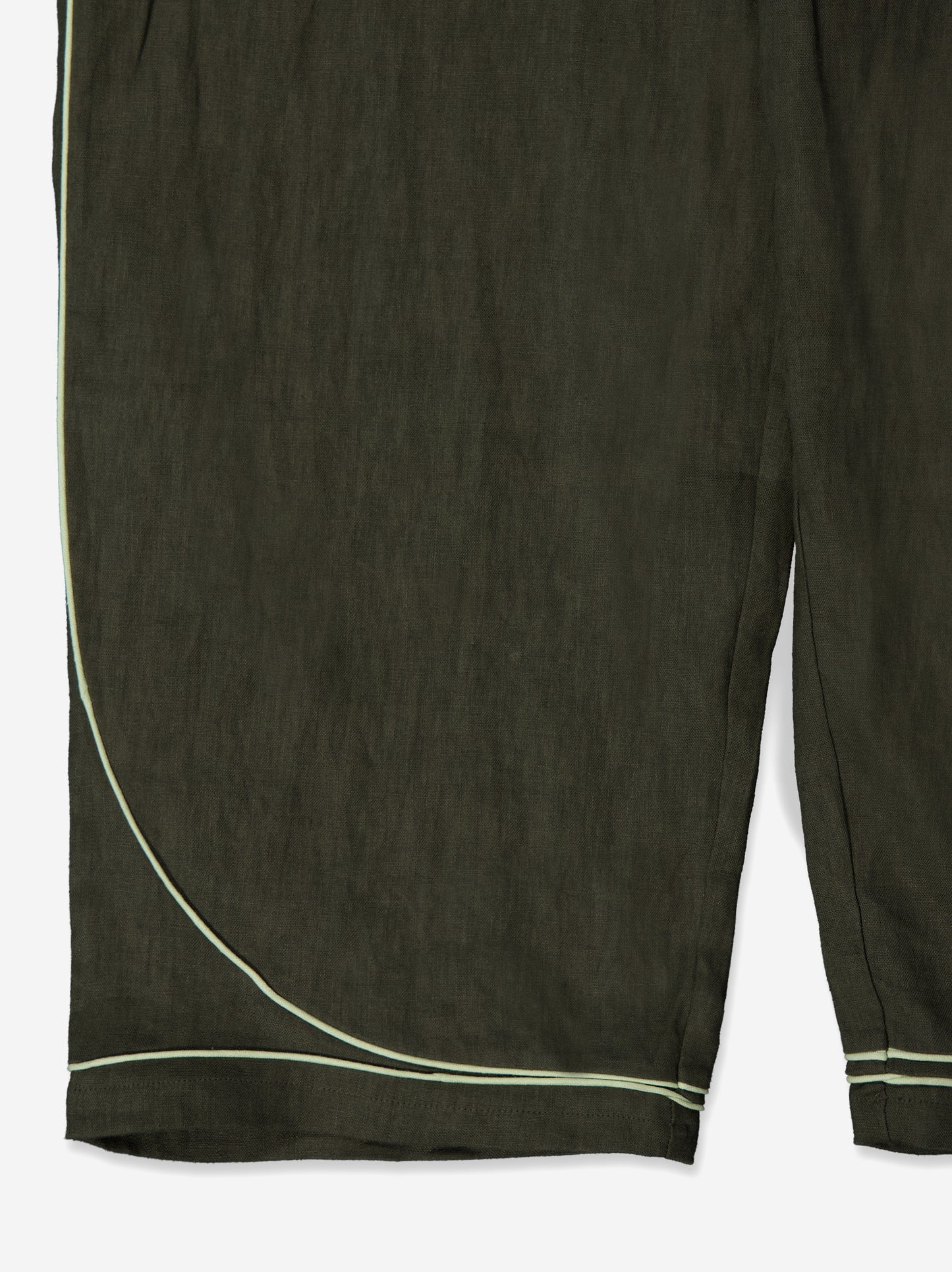 Pantalón fluido verde detalle contraste bajo - Oven