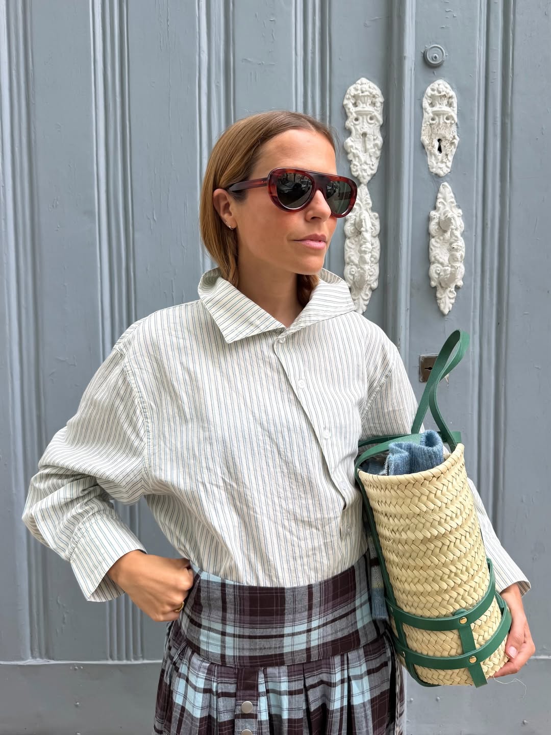Camisa a rayas con botones asimétricos - Yani