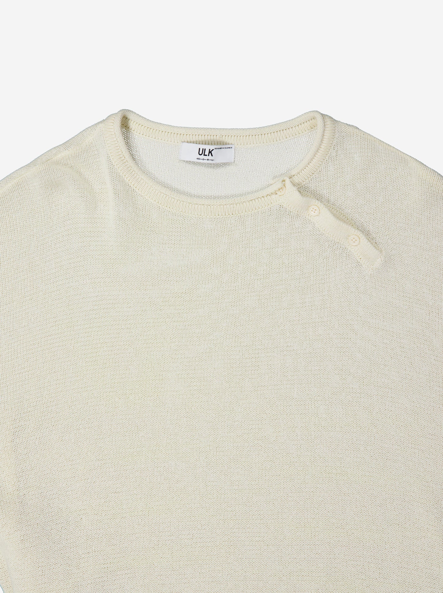 Knit jumper with asymmetrical neck fastening - Flud