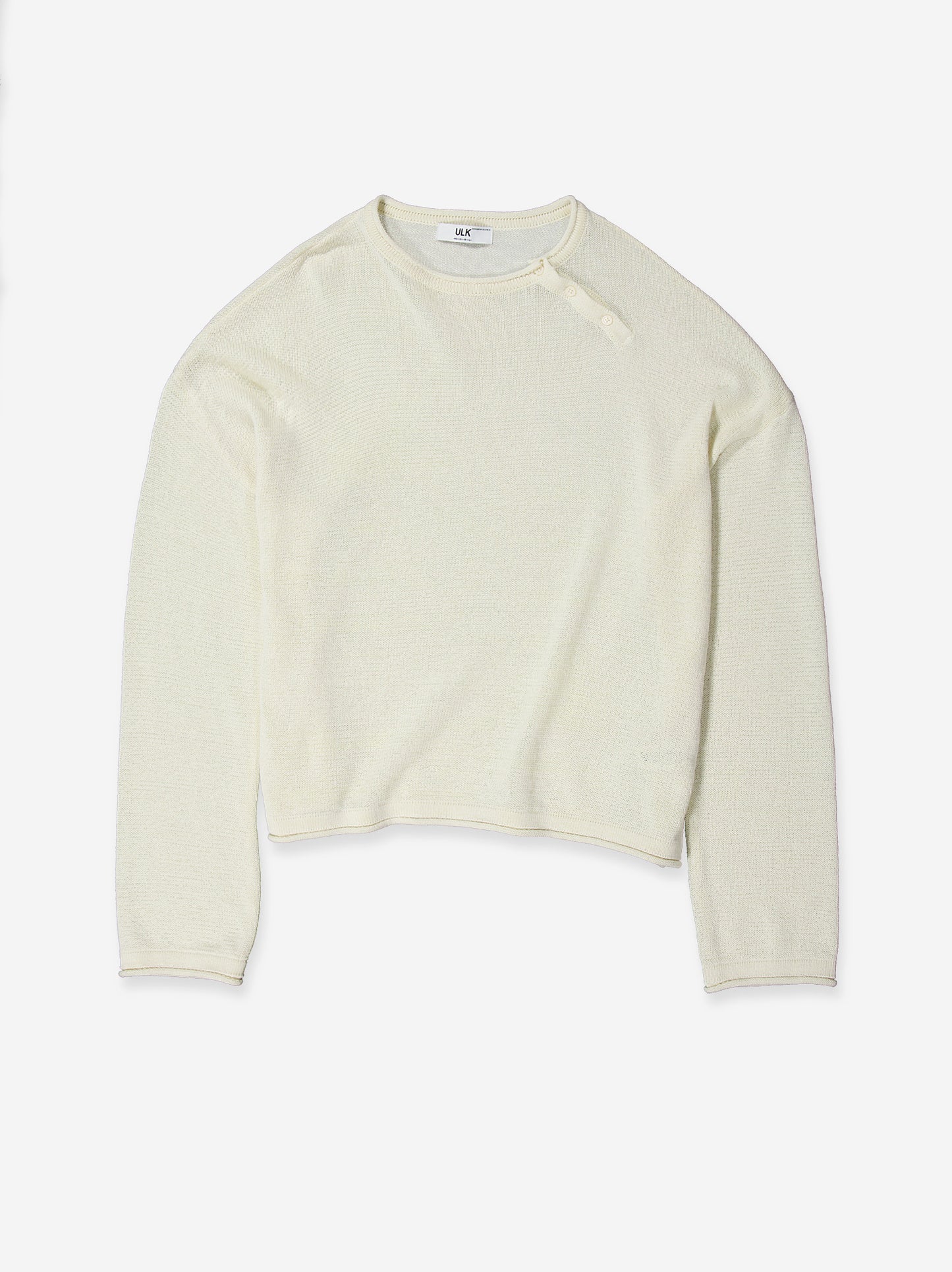 Knit jumper with asymmetrical neck fastening - Flud