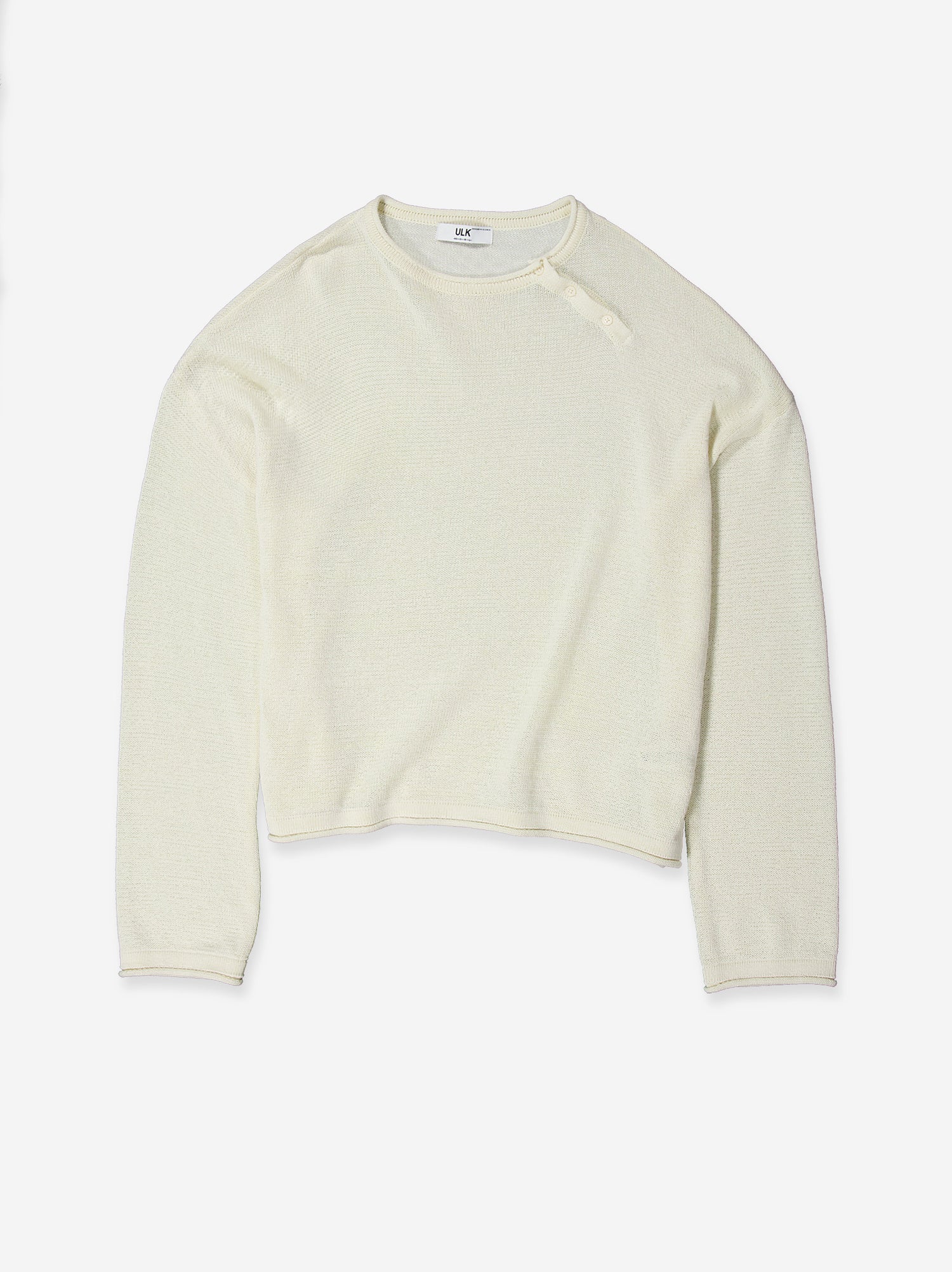 Knit jumper with asymmetrical neck fastening - Flud