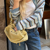 Striped cropped knit jacket with fold-over collar - Luzia