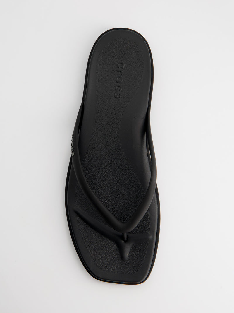 Chanclas de goma negras con punta cuadrada - Crocs Miami Flip