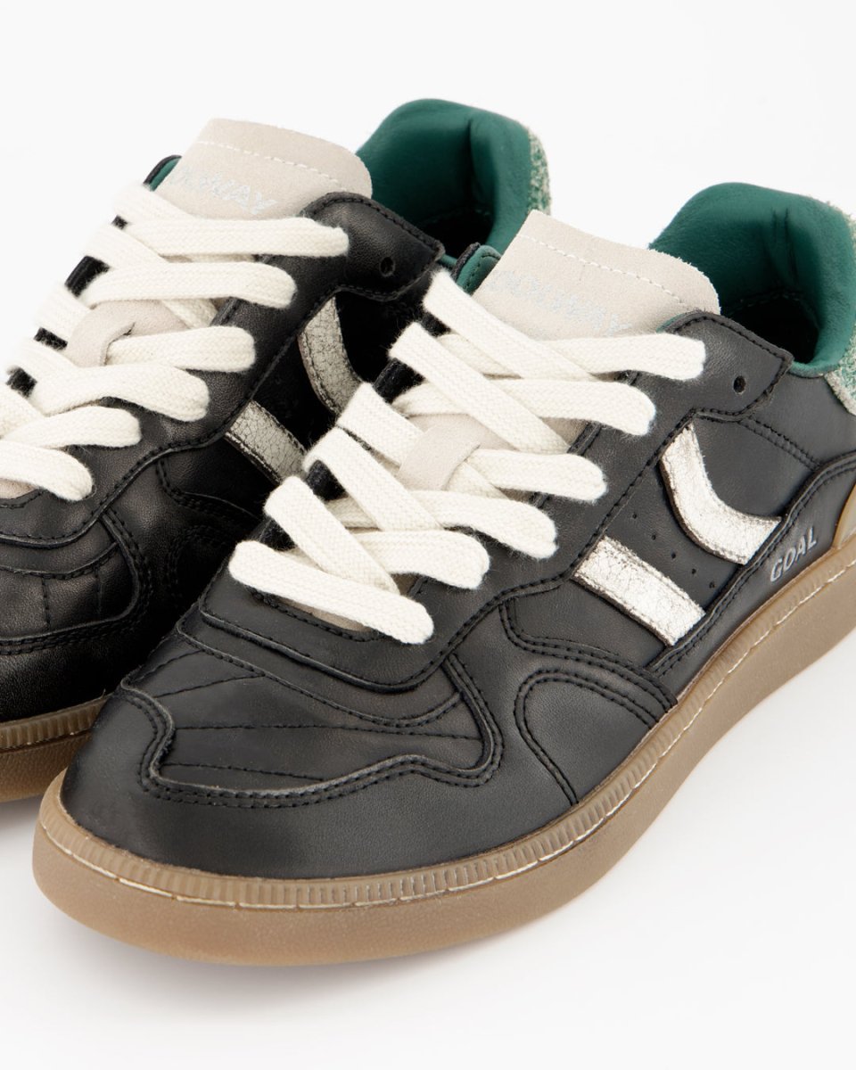Coolway Goal Ash Black - Leather Sneakers