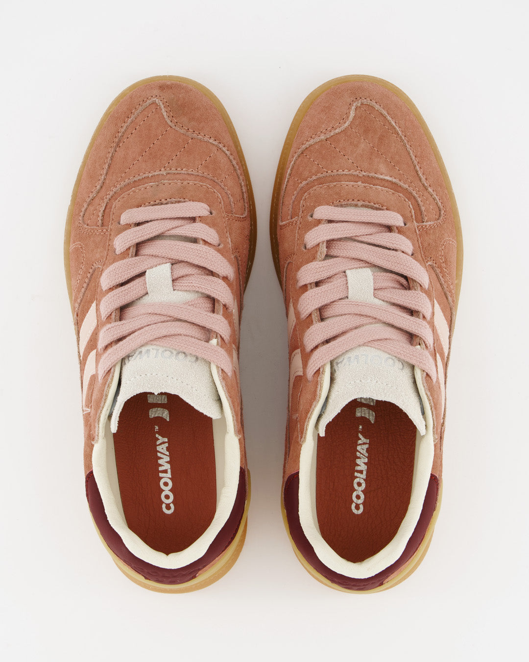 Coolway Goal - Light red leather sneakers