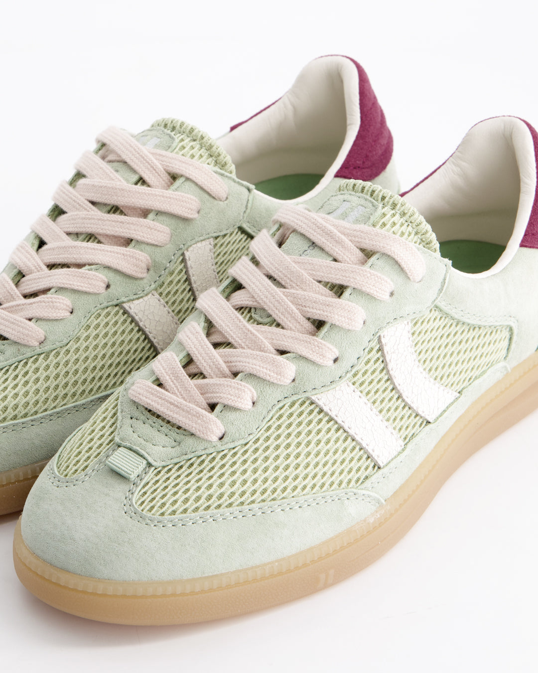 Coolway Baresi Lux Mint - Mesh-effect suede sneakers