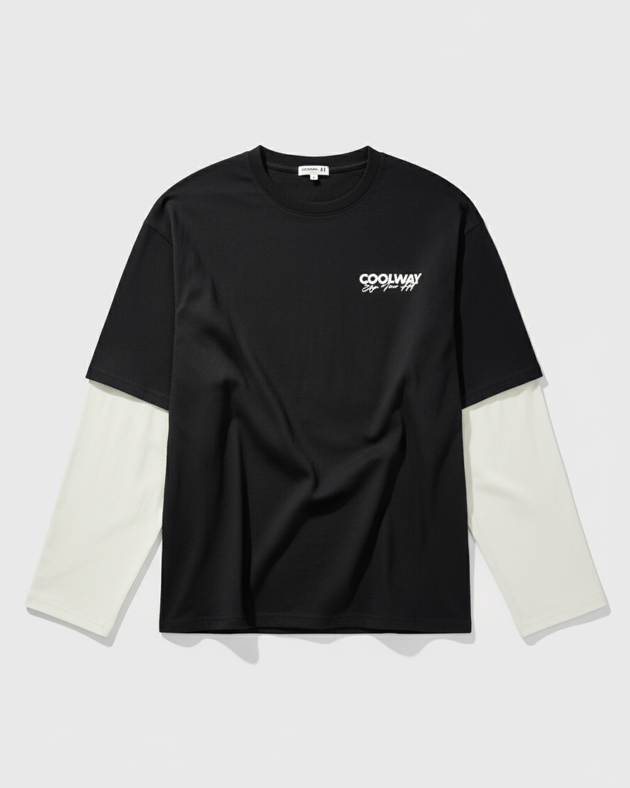 Coolway Black Double Sleeve - Camiseta doble manga