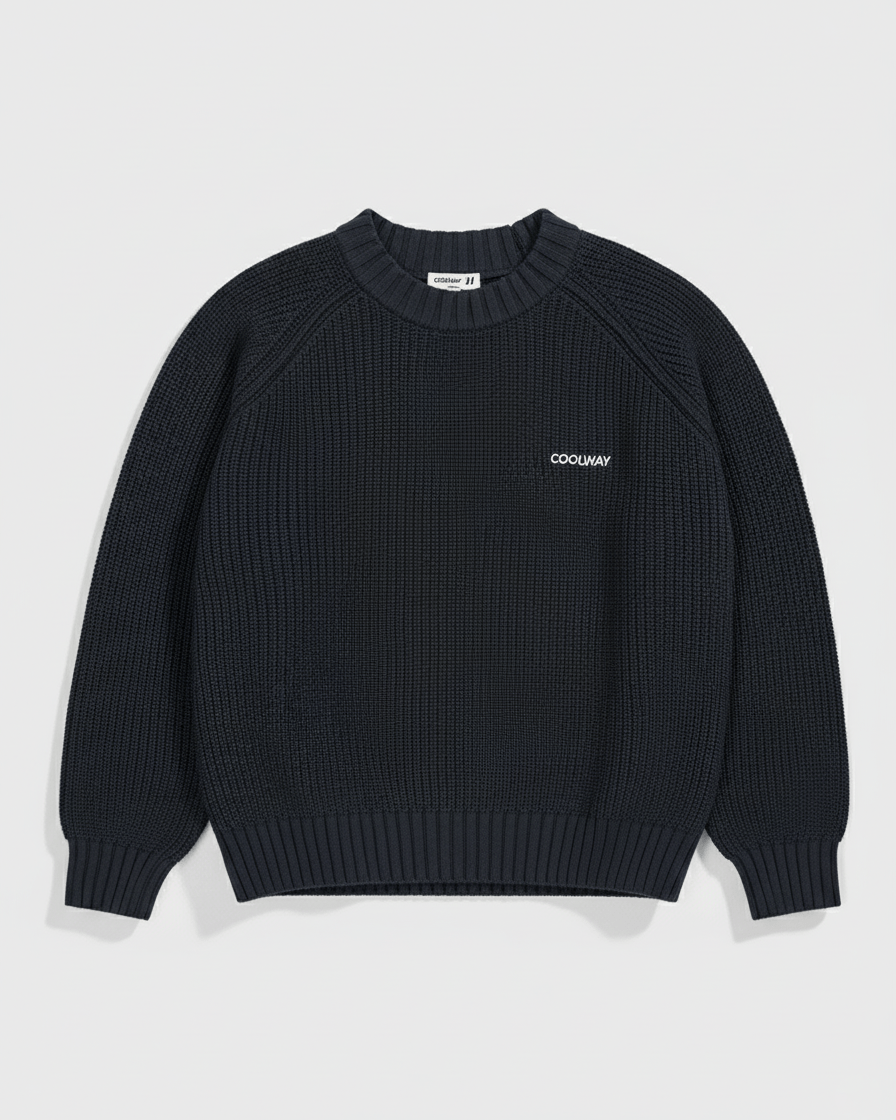 Coolway Black Knit Sweater - Jersey de manga larga en punto