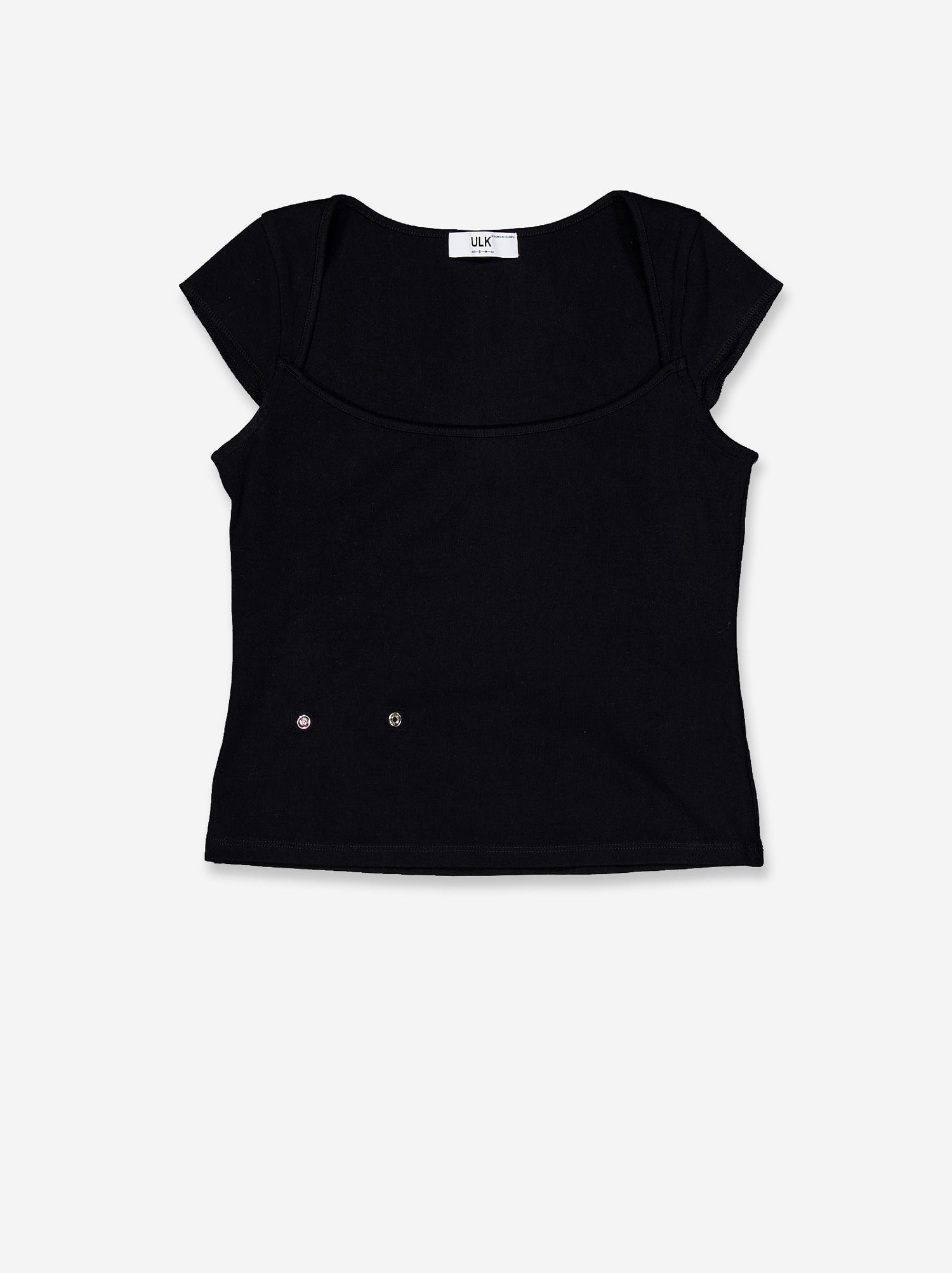 Black top with a square neckline - Pitu