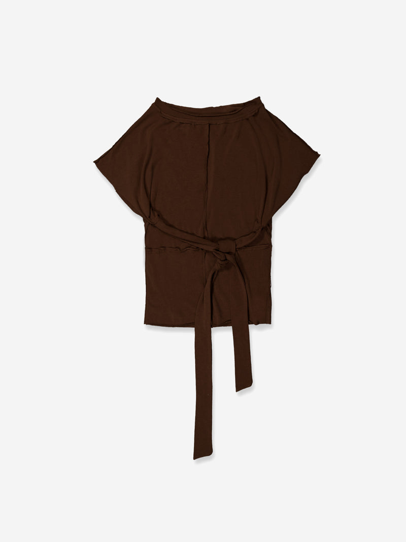 Top marrón con lazada frontal - Velara