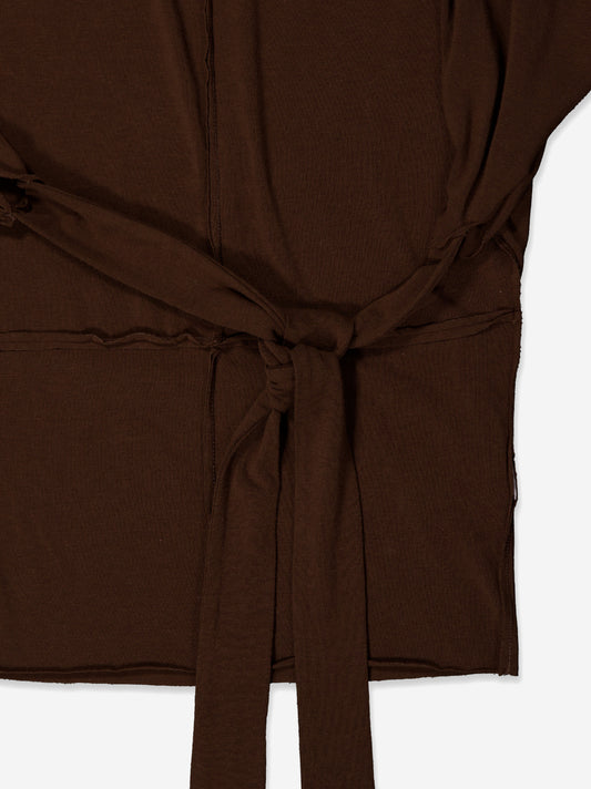 Top marrón con lazada frontal - Velara