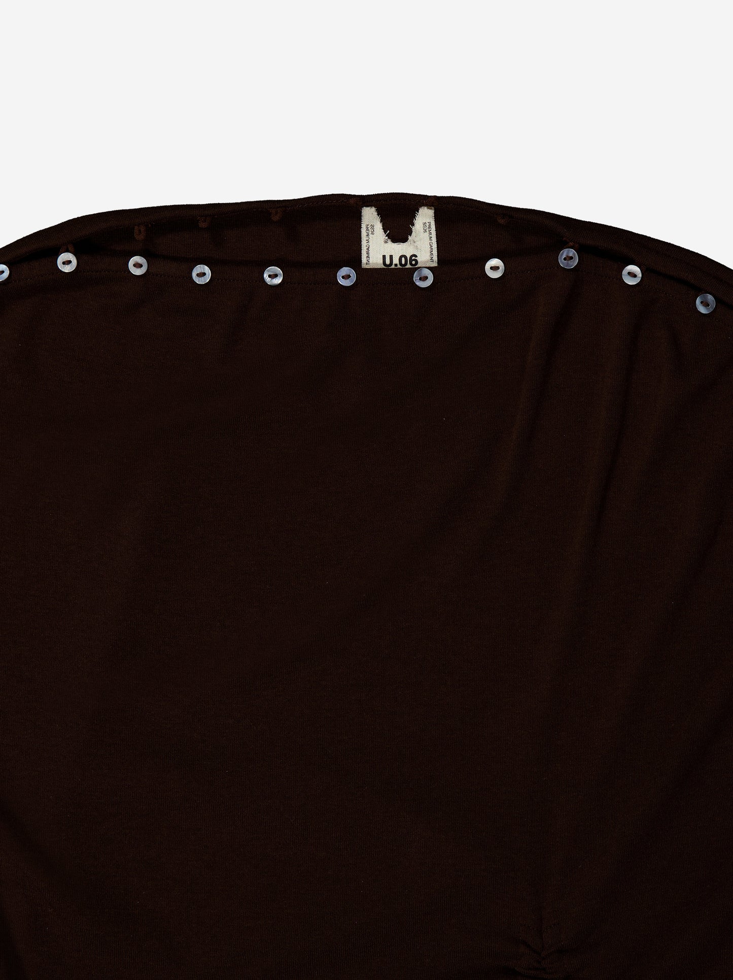 Brown long-sleeve shirred top - Xiquet