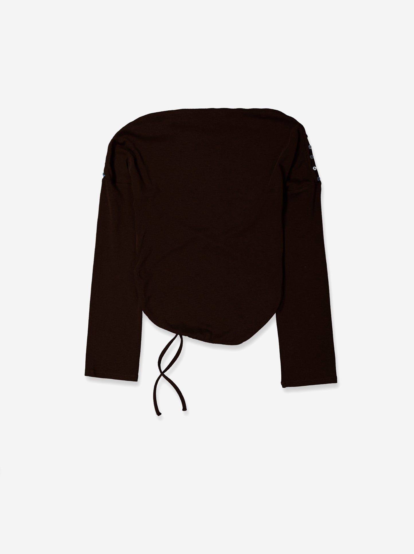Brown long-sleeve shirred top - Xiquet