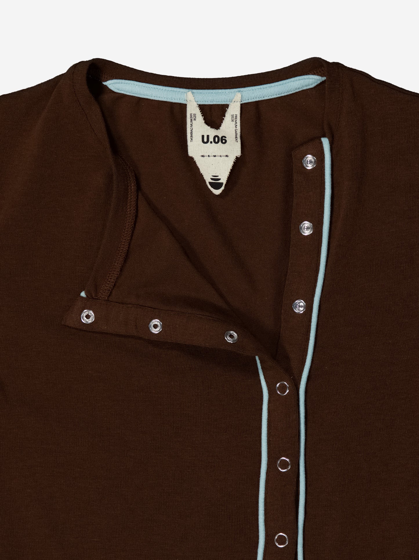 Brown T-shirt with contrasting trim detail - Mani