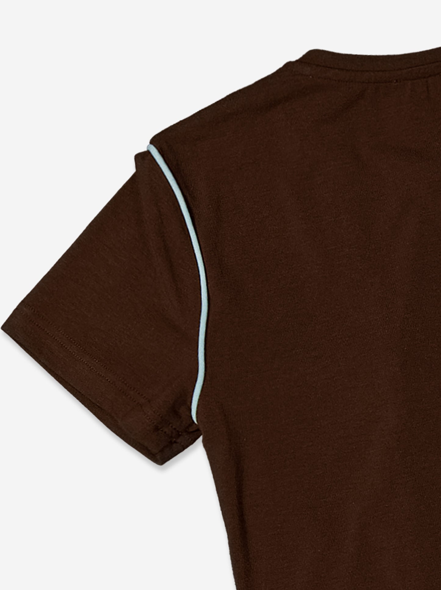 Brown T-shirt with contrasting trim detail - Mani