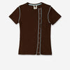 Camiseta marrón con detalle de vivos en contraste - Mani
