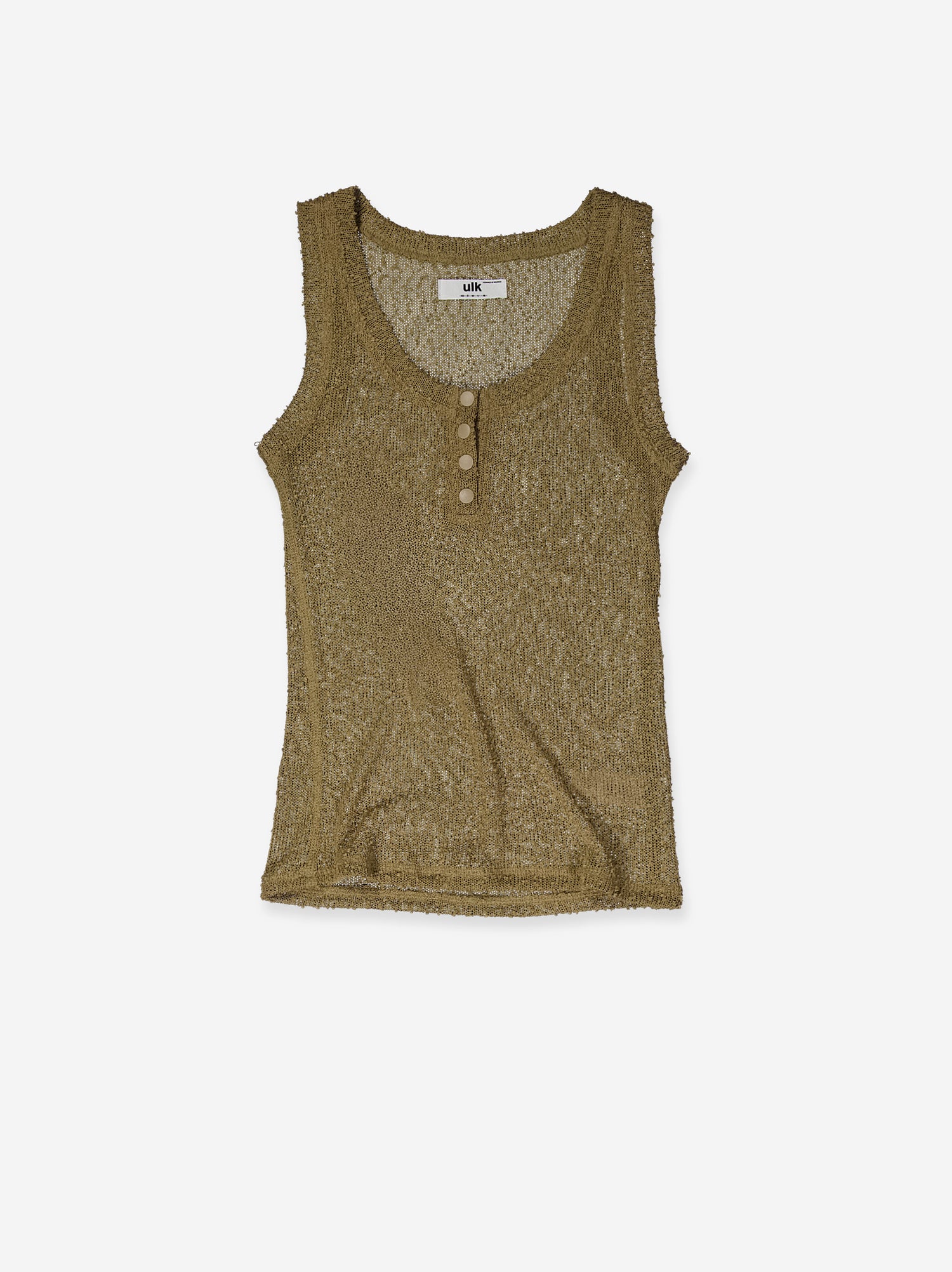 Sleeveless open-knit button-up top - Fiori