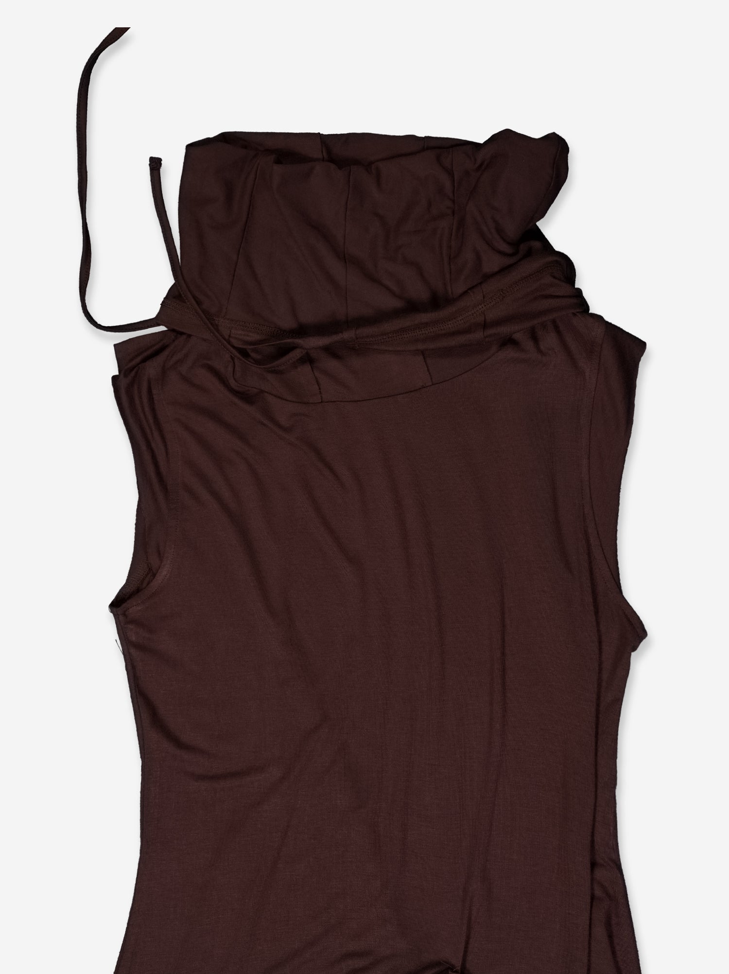 Vestido con bolsillo lateral cuello alto y bajo fruncido - Chao